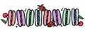 Sweet food vector banner sketchy illustrations collection of desserts. Macaroon with cherry and strawberry fruit. Hand