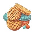 Sweet food waffle, candy snack