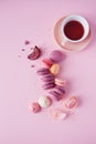 French cookies on pink background. Royalty Free Stock Photo