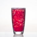 Sweet and fresh pomegranate fruit juice in glass