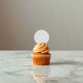Sweet Frosted Cupcake on Marble Counter Royalty Free Stock Photo