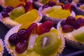 Sweet Fruit Tarts make Vibrant Colors And Tasty Snack in Vancouvers Grandville Island Market Royalty Free Stock Photo