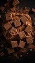 Sweet Fudge Candy Vertical Background.