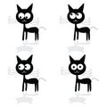 Sweet and fuuny cat vector illustartion Royalty Free Stock Photo