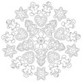 Sweet Gingerbread Mandala Christmas Illustration