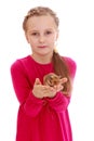 Sweet girl with a hamster Royalty Free Stock Photo