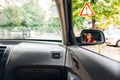 Sweet girl sitting in a car Royalty Free Stock Photo