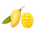 Sweet golden mango isolated on white background. Royalty Free Stock Photo