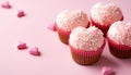 Sweet gourmet cupcake with pink icing and chocolate generated by AI Royalty Free Stock Photo