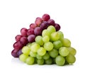 Sweet grapes fruits on white backgrounds Royalty Free Stock Photo