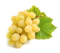 Sweet grapes with leaves. Royalty Free Stock Photo