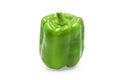 Sweet green bell pepper on white isolated background with clipping path. Green sweet bell pepper have high vitamin and fiber juicy Royalty Free Stock Photo