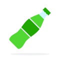 Sweet green beverage in a plastic bottle vector flat isolated