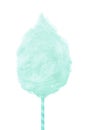 Sweet green cotton candy isolated on white background. Royalty Free Stock Photo