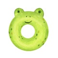 A sweet, green donut in a glaze, in the form of a frog