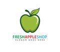 Sweet green fresh apple fruit vector logo design
