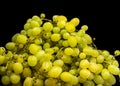 Sweet green grapes on  black background Royalty Free Stock Photo