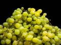 Sweet green grapes on black background Royalty Free Stock Photo