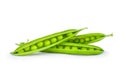 Sweet green peas in closeup