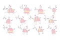 Herd of Pink Unicorns - Doodle Vector Illustration