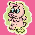 Sweet happy flying pig and makes a fart