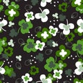 Sweet Happy Lucky Clover Leaves Charm Vector Pattern