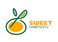 Sweet Harmony music note orange Fruit logo concept design Royalty Free Stock Photo