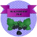 Illustration of blackberry jam stickers