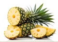 Sweet healthy pineapples on white