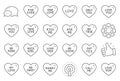 Sweet heart line icons. Sweetheart for valentines day, love heart. Vector