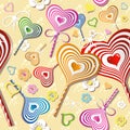 Sweet heart pattern, old paper. Royalty Free Stock Photo