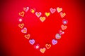 The sweet heart on red background concept valentime`s day backgr Royalty Free Stock Photo