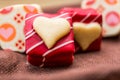 Sweet heart shaped chocolates candies