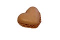 Sweet heart shaped macaroon isolated on white background Royalty Free Stock Photo