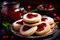 Sweet Hearts jam cookies valentines day. Generate Ai