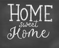 Sweet home chalkboard calligraphy inscription