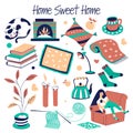 Sweet home furniture and house decor isolated objects Royalty Free Stock Photo