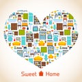 Sweet home heart concept Royalty Free Stock Photo