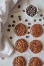 Sweet home made chocolate brownie cookies on  a table Royalty Free Stock Photo