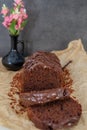 Sweet home made chocolate sponge cake Royalty Free Stock Photo