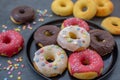 Sweet home made donuts with glazing Royalty Free Stock Photo