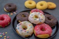 Sweet home made donuts with glazing Royalty Free Stock Photo