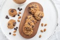 Sweet home made healthy chocolate chip cookies Royalty Free Stock Photo