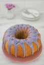 Sweet home made lavender lemon sponge cake