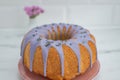 Sweet home made lavender vanilla sponge cake Royalty Free Stock Photo