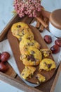 Sweet home made pumpkin chocolate chip cookies Royalty Free Stock Photo