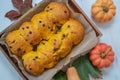 Sweet home made pumpkin chocolate chip scones