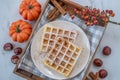 Sweet home made pumpkin spice waffles