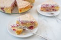 Sweet home made raspberry merigue pie Royalty Free Stock Photo
