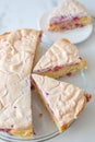 Sweet home made raspberry merigue pie Royalty Free Stock Photo